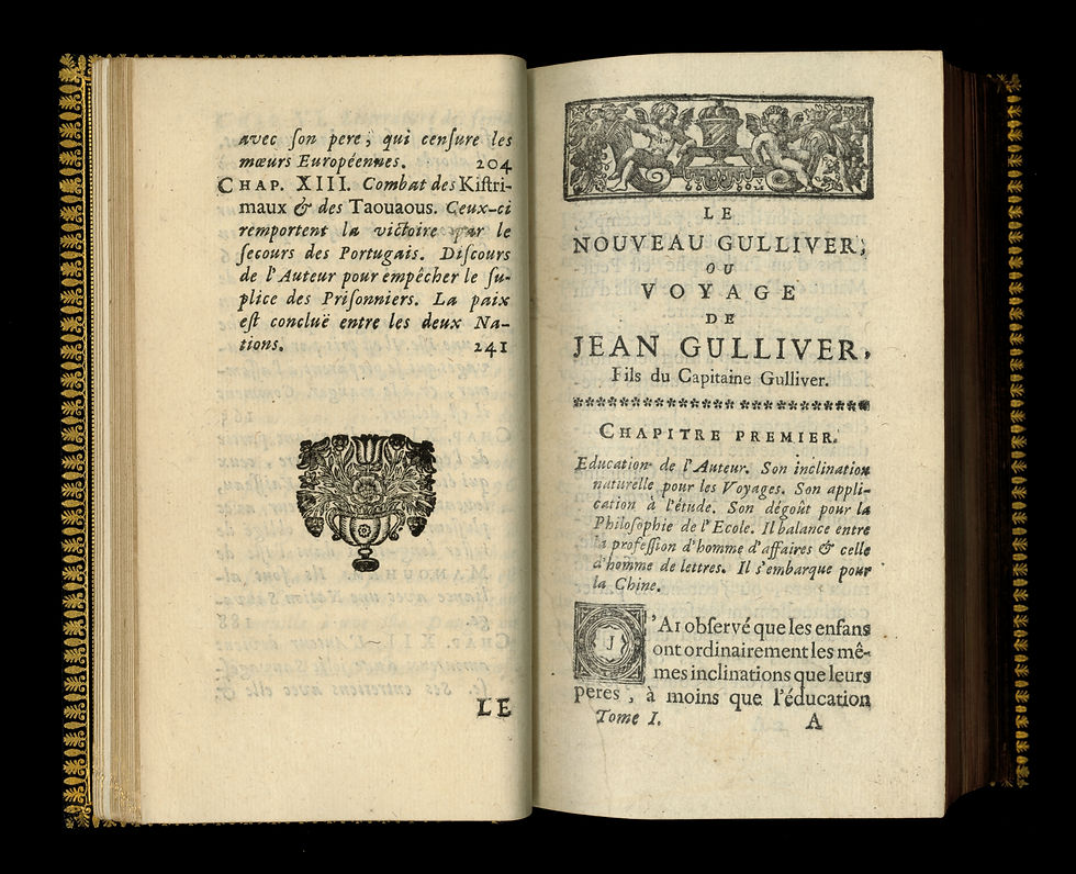 Miniature : Jonathan Swift. Voyage de Gulliver (1727). Première édition publiée en France.