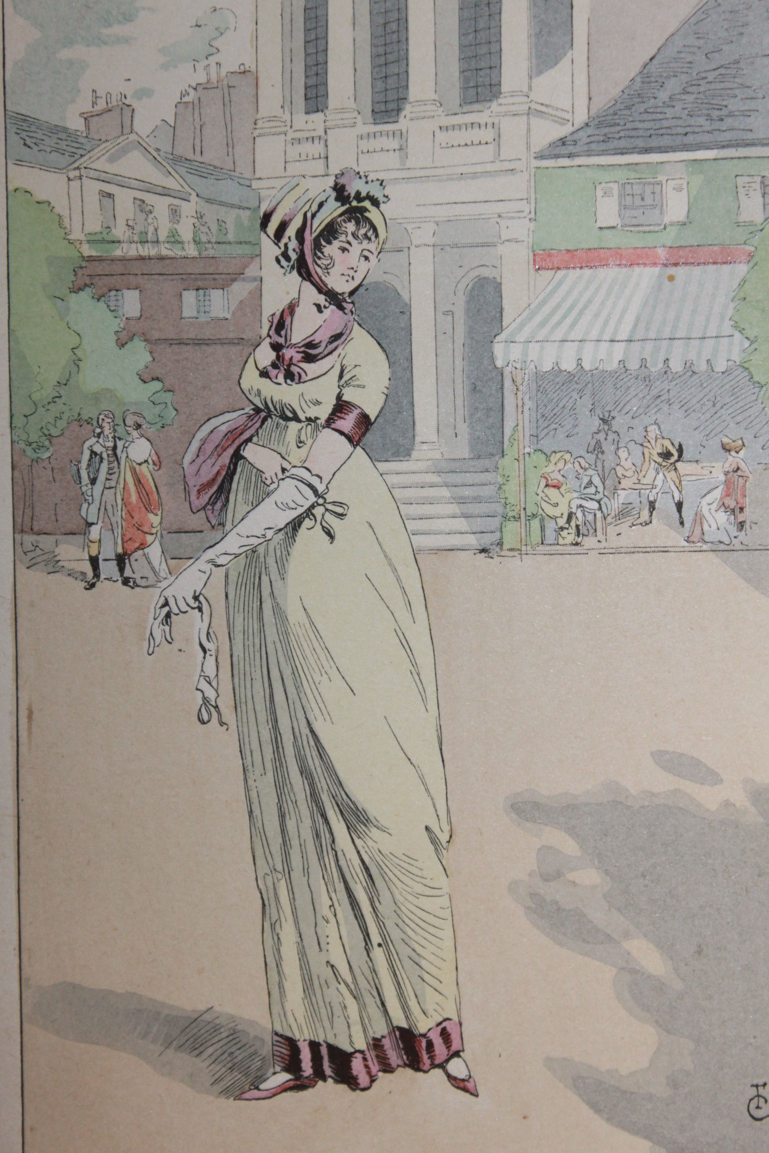 Gravure de mode coloriée. François Courboin (1901). Fashion in Paris