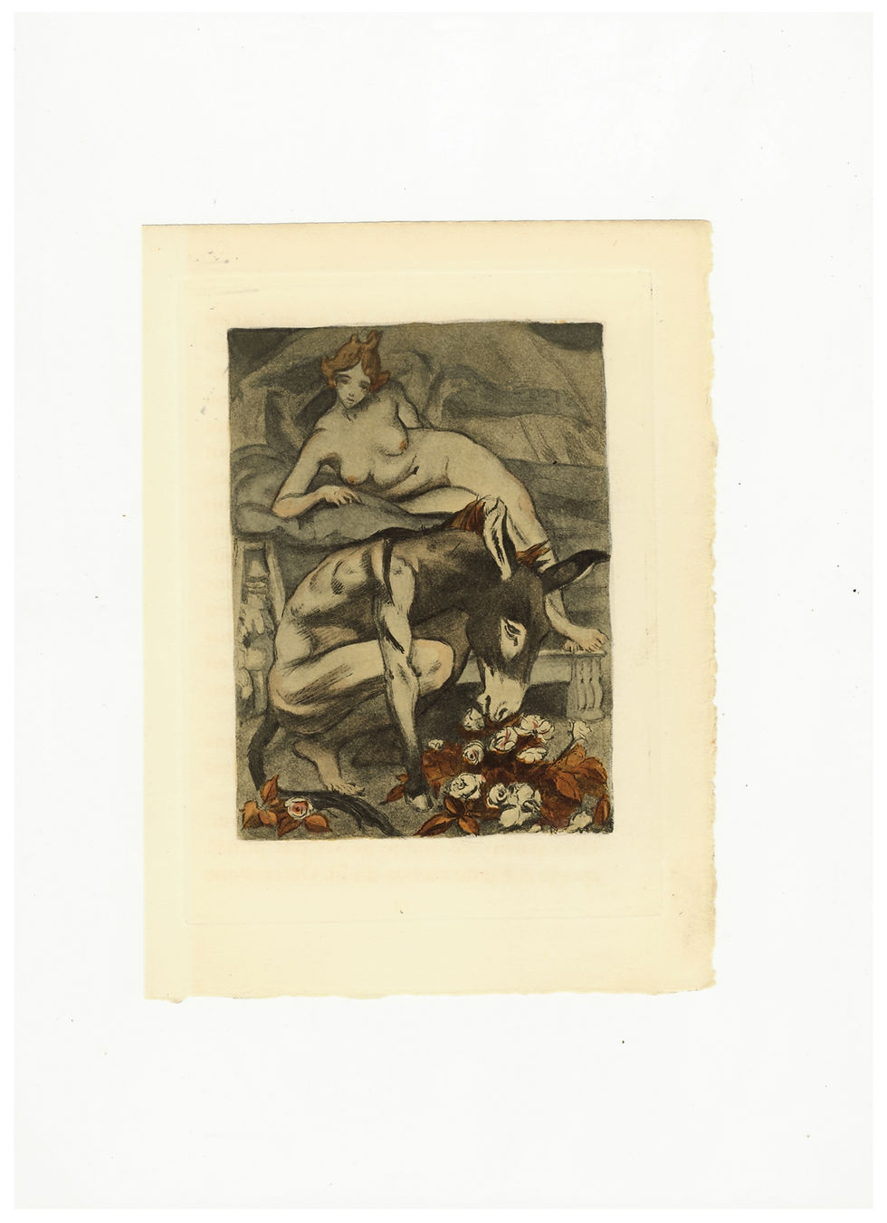 Miniature : MARCEL ROUX estampe ancienne 1922 curiosa erotica l'Âne de Lucius
