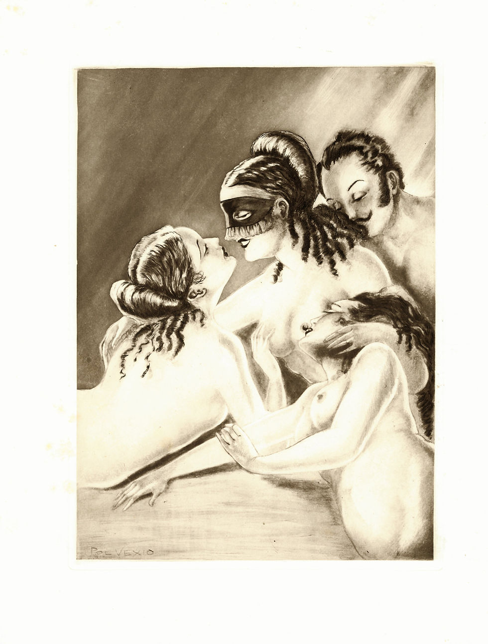 Miniature : 1947 | Pol Vexio | Suite de 21 eaux fortes originales érotiques | 1/300 ex.