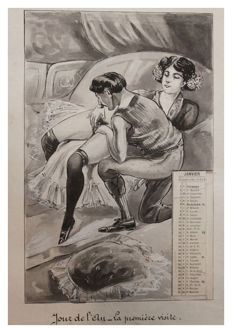 Miniature : [Paul Avril, attribué à]. Calendrier pornographique (1909). Unique