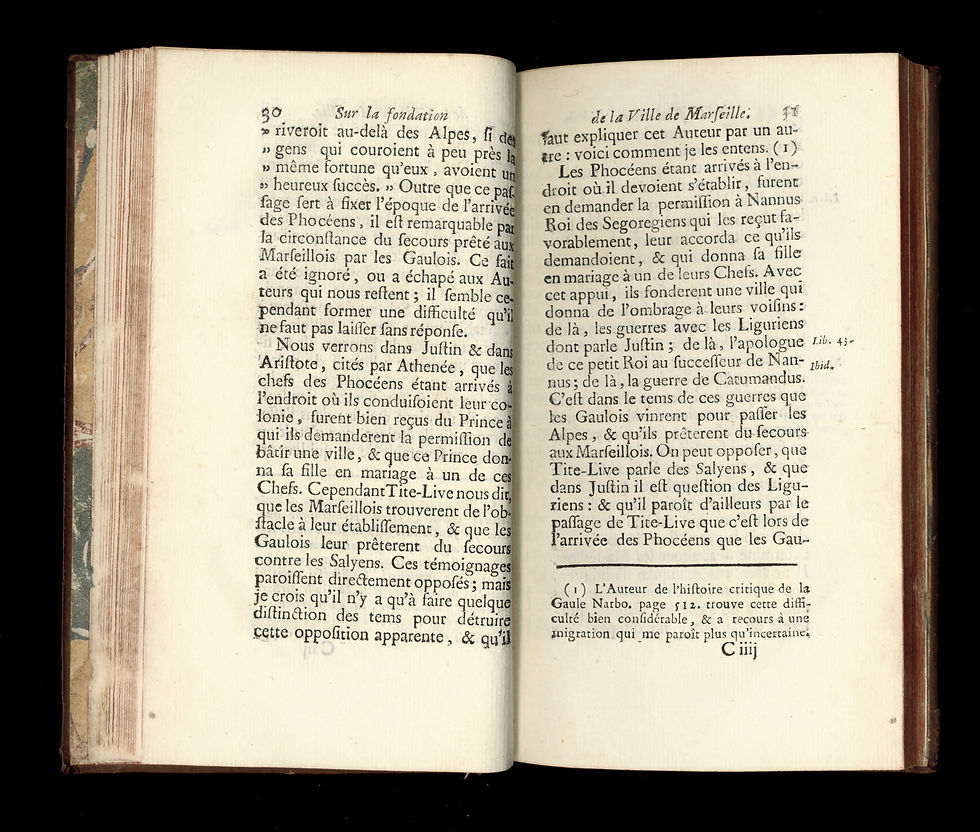 Miniature : Dissertations sur la fondation de la ville de Marseille (1744) Edition originale