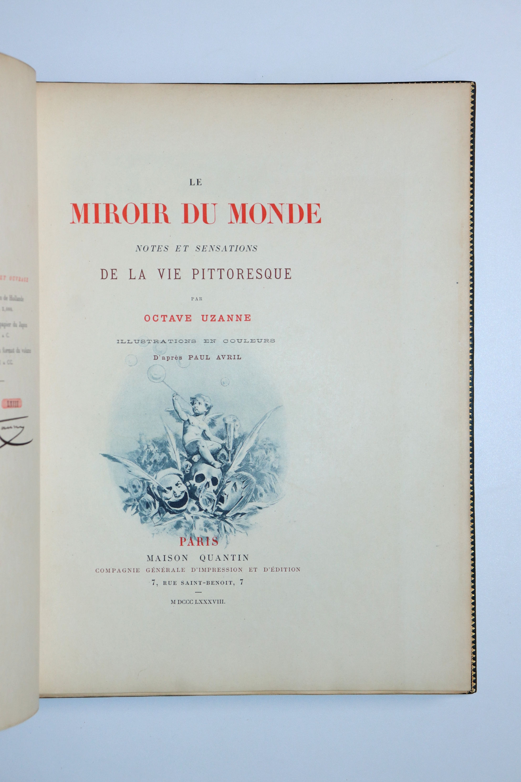 Octave Uzanne. Paul Avril. Le Miroir du Monde (1888). Superbe ex. sur Japon.
