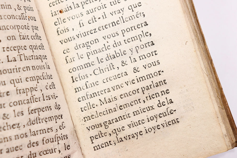 Miniature : Estienne Binet. Remèdes souverains contre la peste et la mort soudaine (1629)
