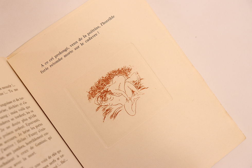 Miniature : Alfred de Musset. Gamiani. Vers 1935. Belle édition clandestine. 20 eaux-fortes.