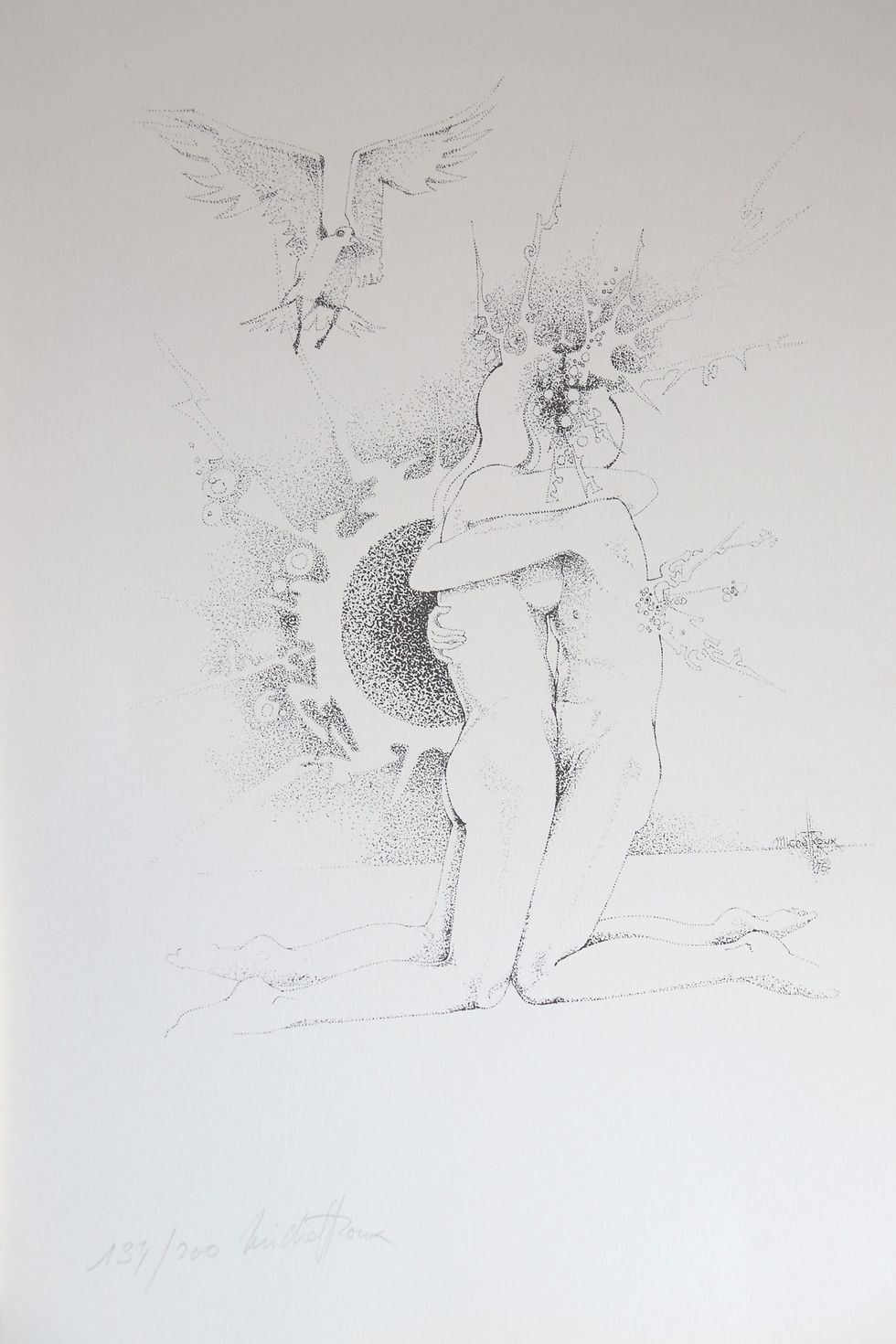 Miniature : Michel Roux. Dessins d'amour. 1975. 12 sérigraphies originales. 1/200 ex.