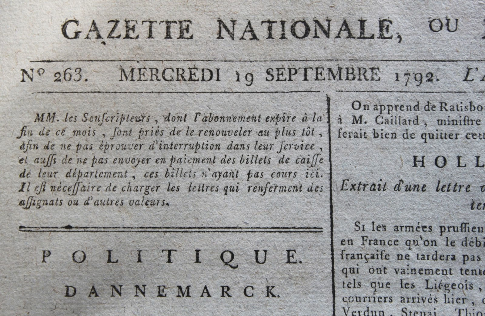 La Gazette Nationale ou Moniteur Universel (1792)