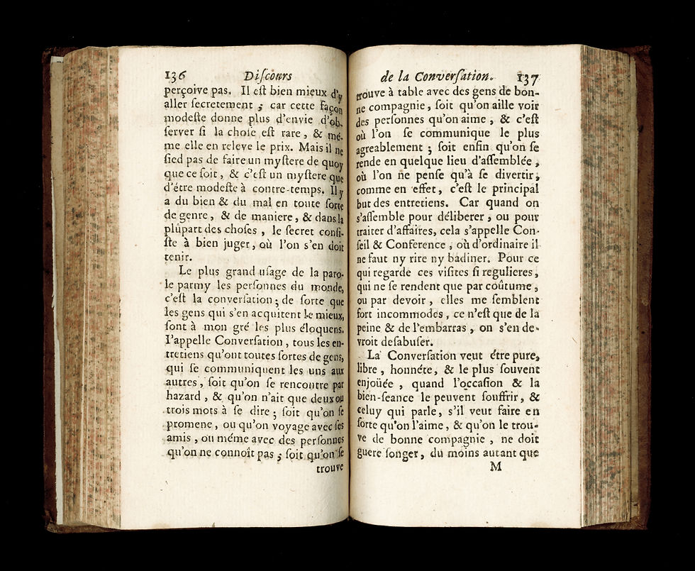 Miniature : Les Discours du Chevalier de Méré (1678). Esprit, Conversation, Agréments, etc.