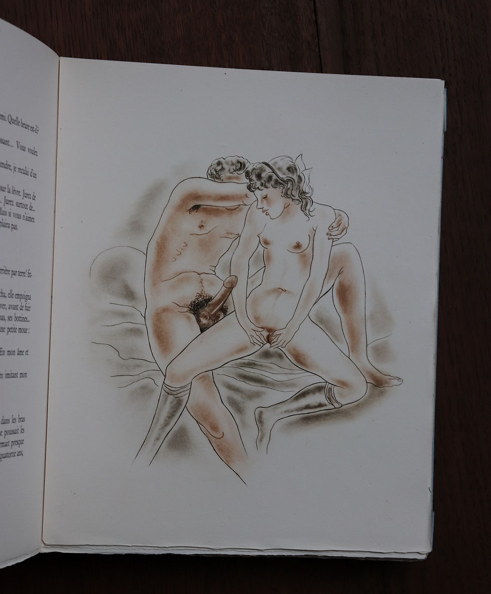 Miniature : Pierre Louÿs. Trois Filles de leur Mère illustré par Jean Berque (vers 1945).