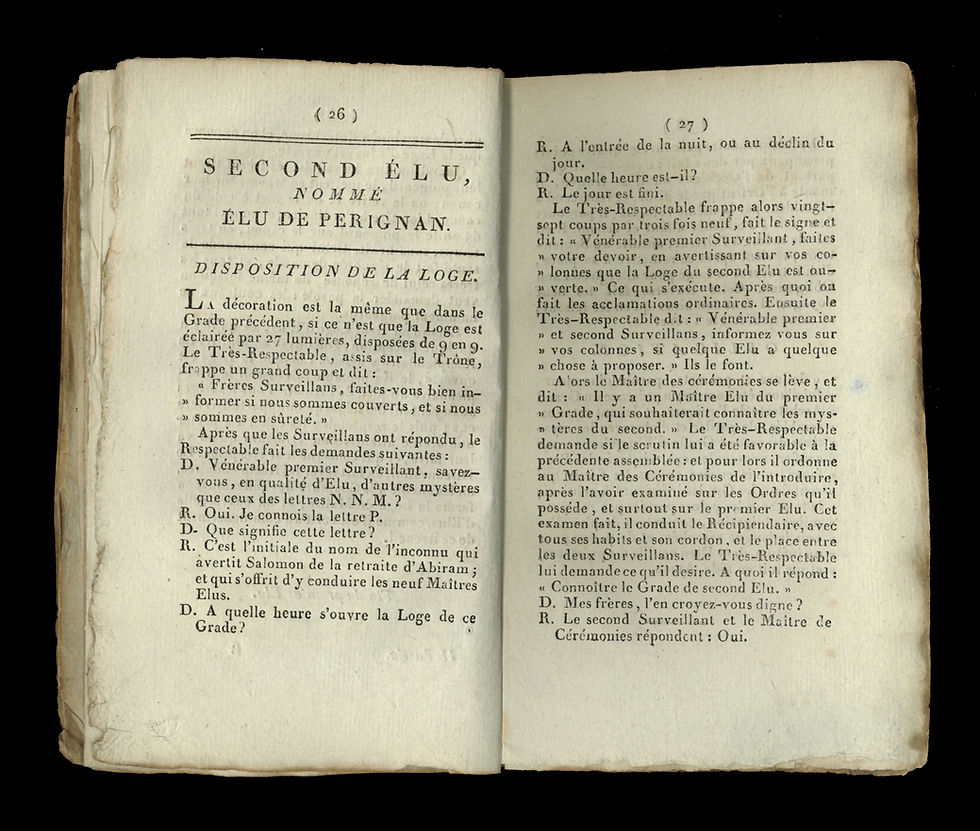 Miniature : Recueil précieux de la Maçonnerie adonhiramite. 1789-1807. 3 vol. brochés.