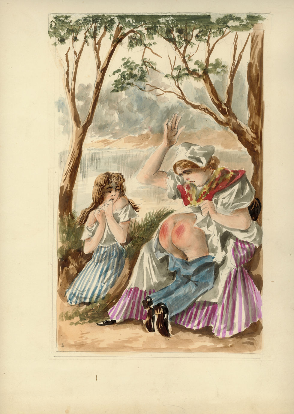 Roberty. Vers 1890. Aquarelle (et gouache) originale. Rare curiosa.