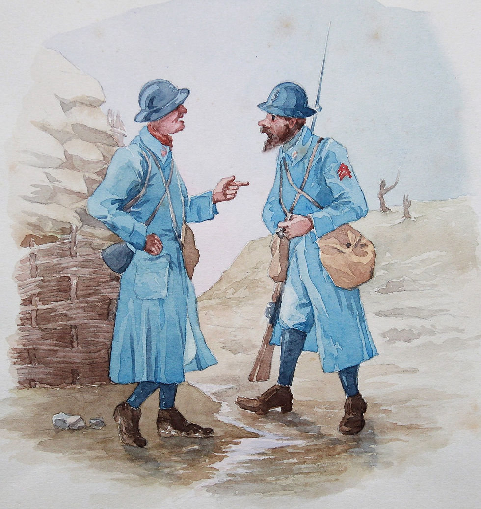Miniature : La Grande Guerre. Album d'aquarelles originales "pendant la guerre" (1914-1918)