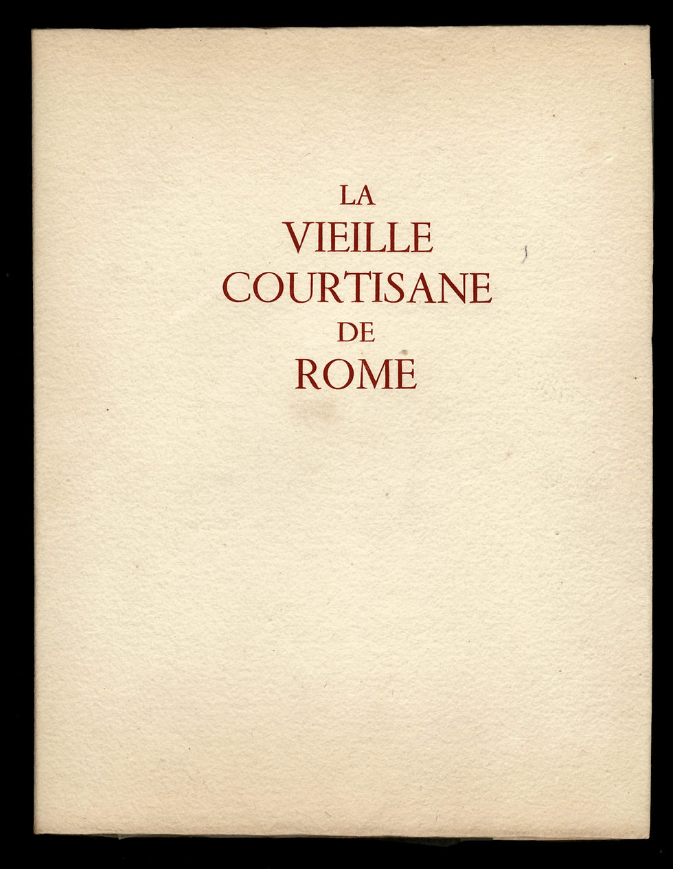 Miniature : Joachim du Bellay. La vieille courtisane de Rome. 24 bois peints avec dessin