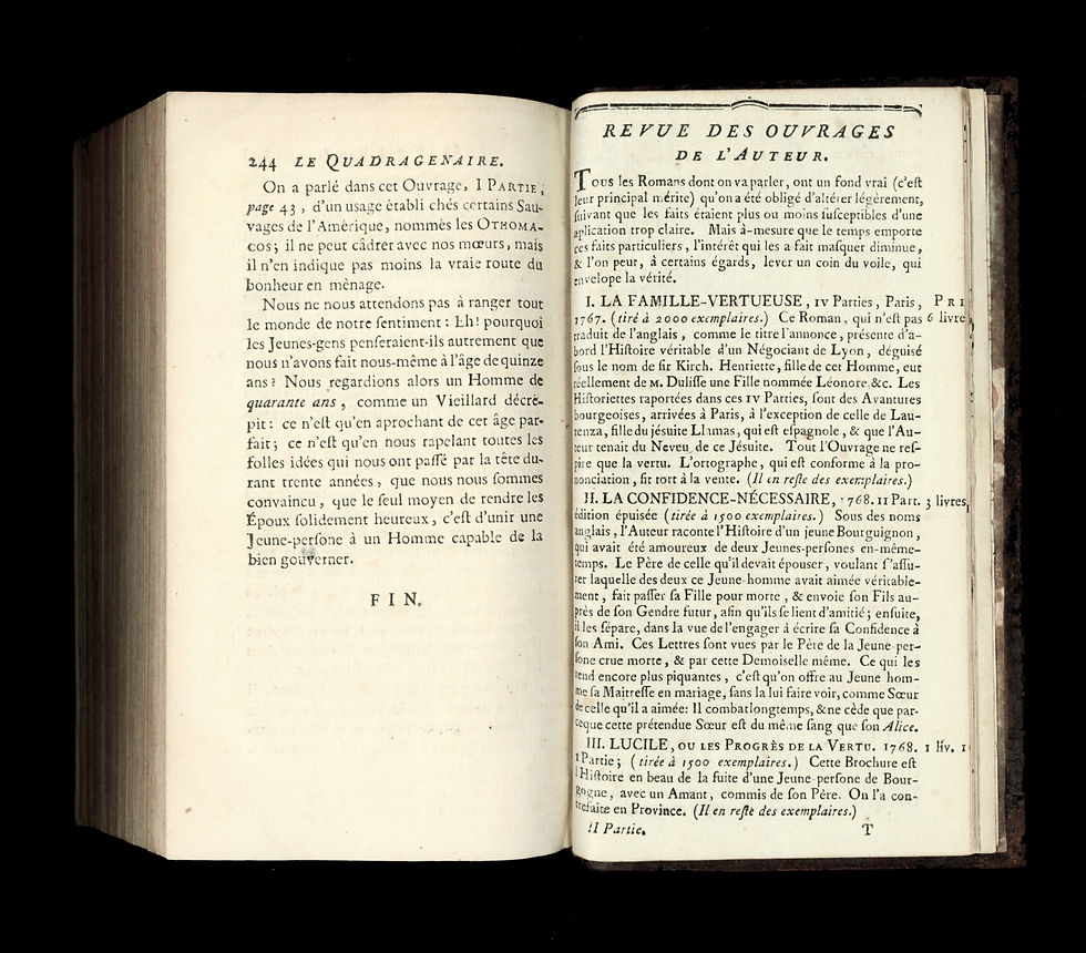 Miniature : Rétif de la Bretonne [Restif de la Bretone] Le Quadragénaire ou ... (1777).