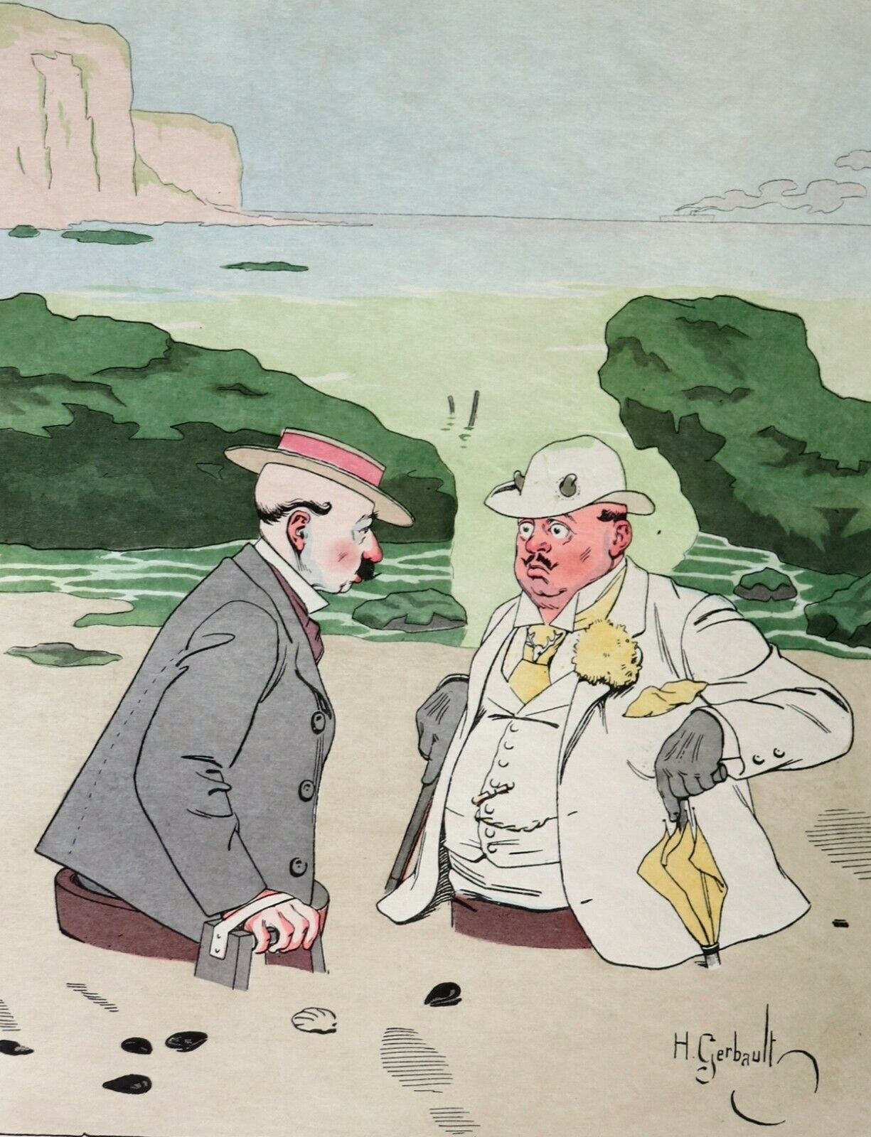 1900 CARICATURE HUMOUR par Henry GERBAULT Tirage RARE à 25 exemplaires JAPON