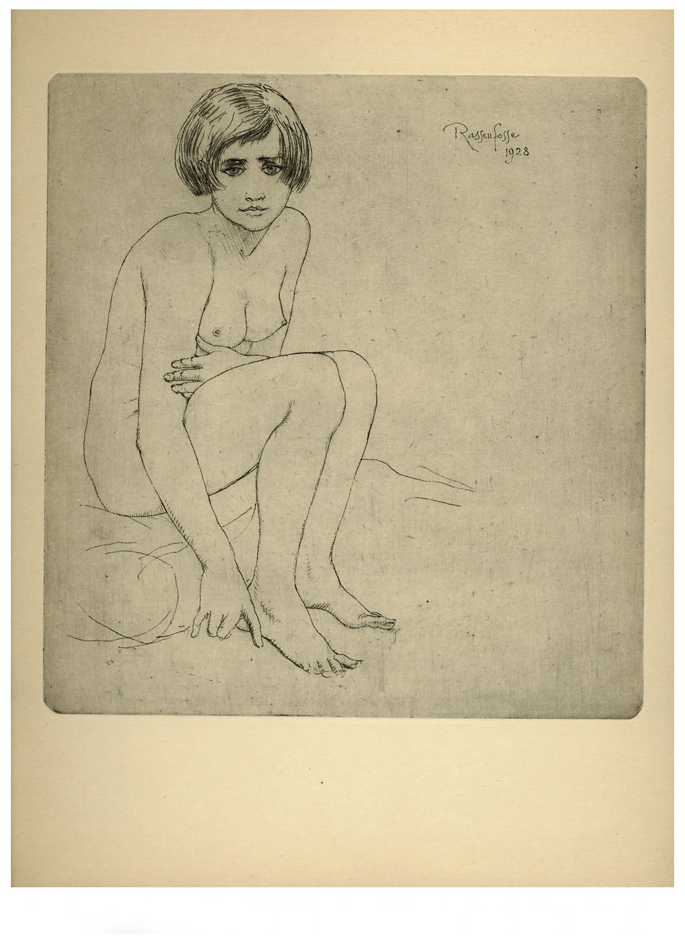 Miniature : ARMAND RASSENFOSSE 1928 pointe sèche originale 1/100 ex. RARE nu féminin femme