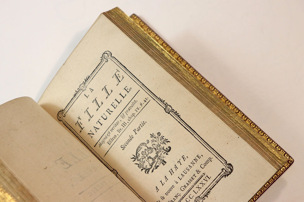 Miniature : Rétif de La Bretonne. La Fille naturelle (1776). Rare contrefaçon. Reliure