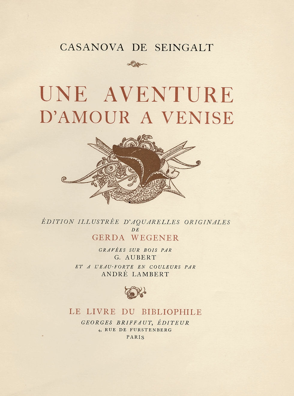 Miniature : Casanova | Gerda Wegener | André Lambert | Une Aventure d'Amour à Venise (1927)