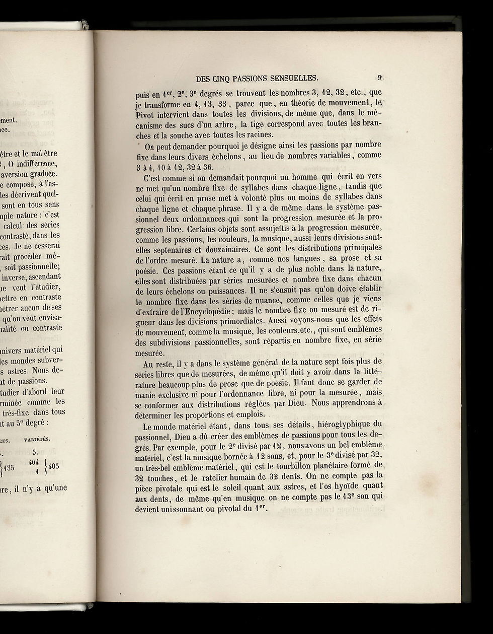 Miniature : Charles Fourier. La Phalange. Des Cinq Passions Sensuelles (1845-1847). Rare