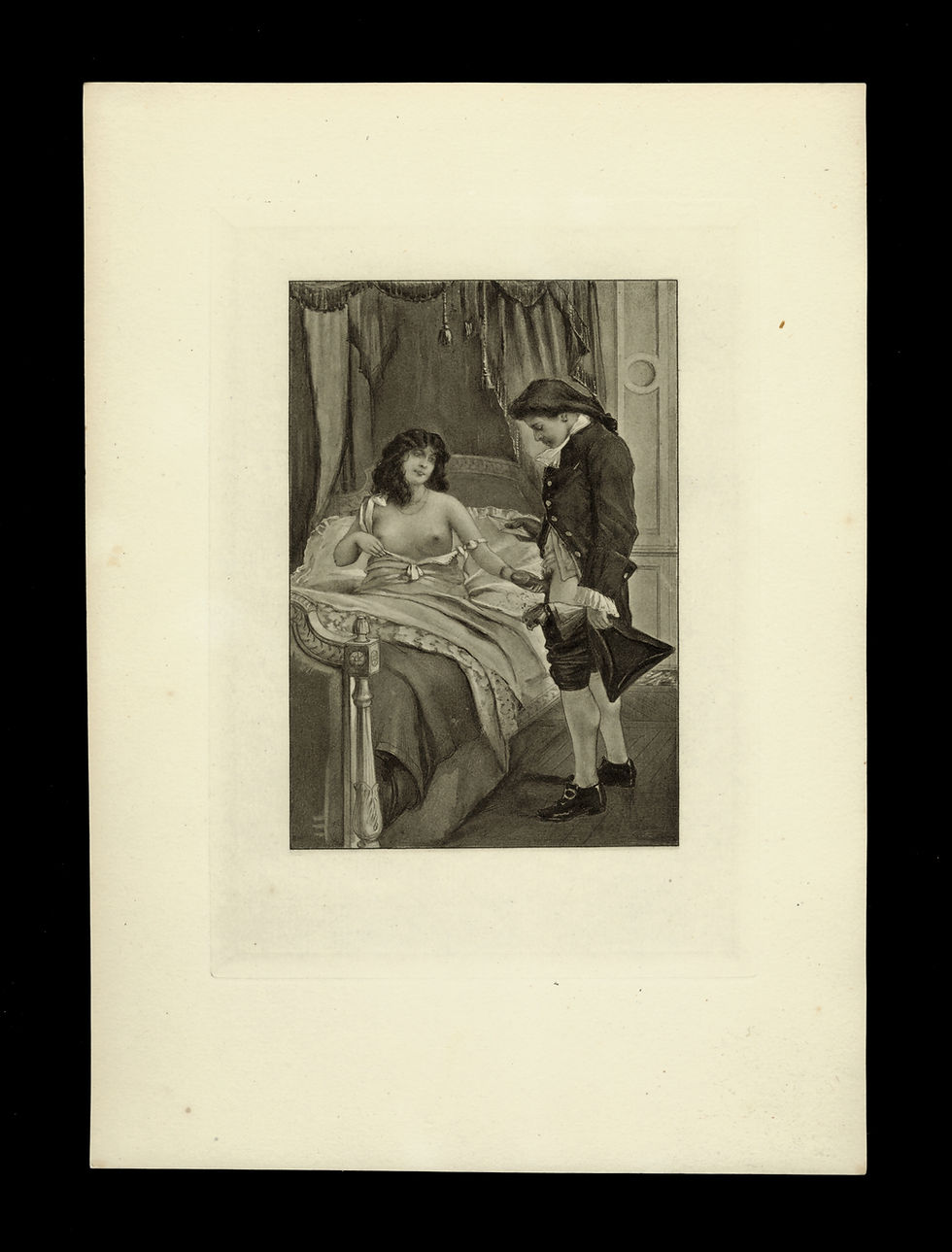 Miniature : Suite de 12 gravures pour illustrer Fanny Hill (Paris, 1906). Paul Avril. Rare.