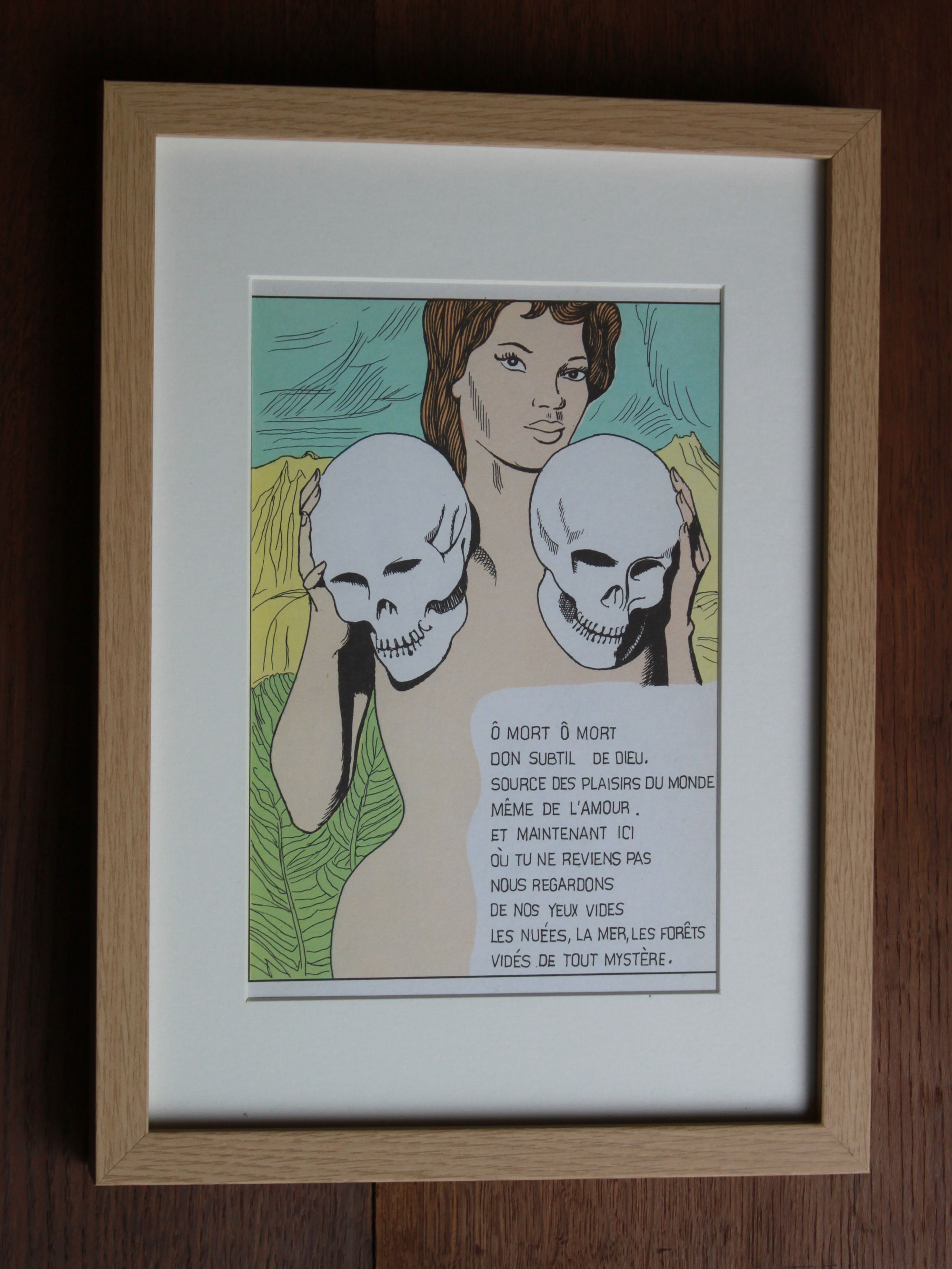 Dino Buzzati. Vintage Print (1970). Joli tirage couleur offset de l'époque (1)