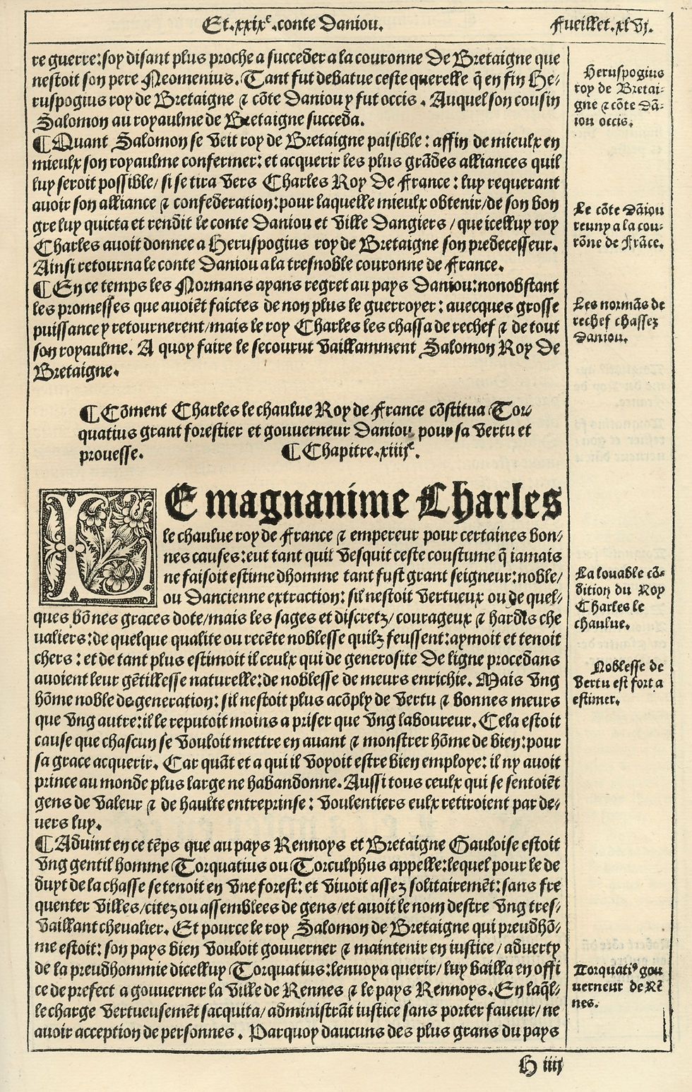 Miniature : Jehan de Bourdigné. Histoire des Annales et Chroniques d'Anjou (1529)