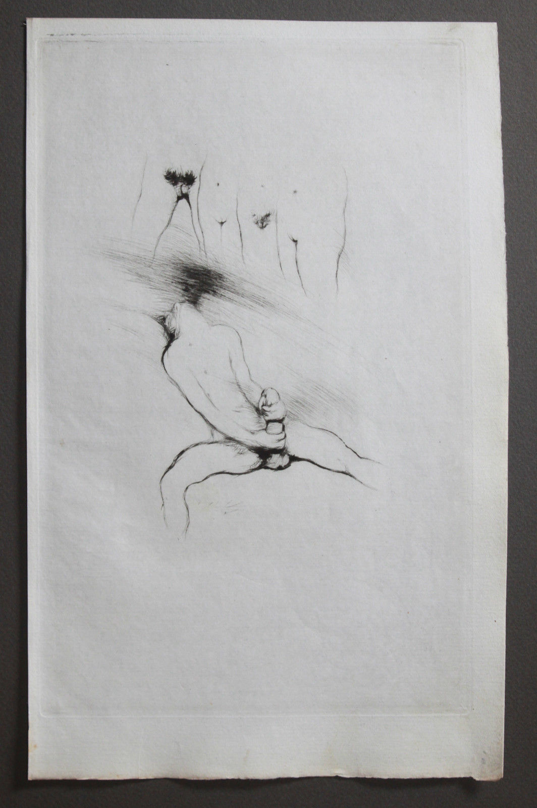 Estampe originale érotique de Frans de Geetere (1930). Légende des Sexes