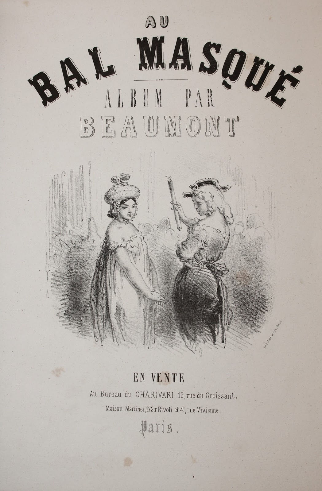 Au Bal Masqué par Ed. de Beaumont (1860). 30 lithographies originales