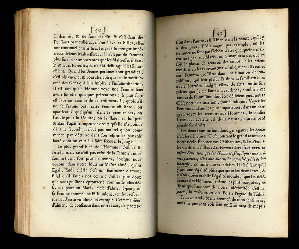 Miniature : 1777 | Rétif de la Bretonne [Restif de la Bretone] | Les Gynographes | Femmes