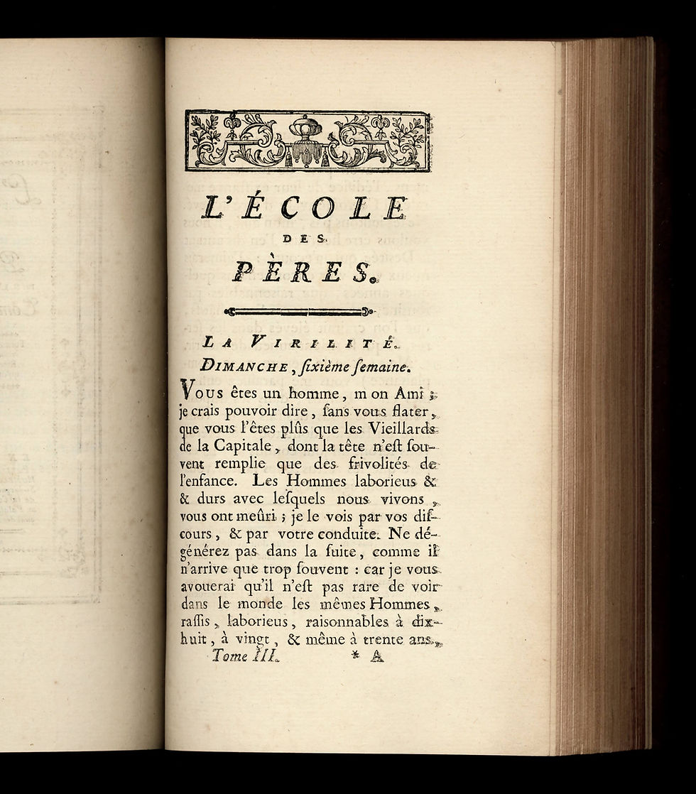 Miniature : Rétif de la Bretonne [Restif de la Bretone] L'Ecole des Pères (1776) non censuré