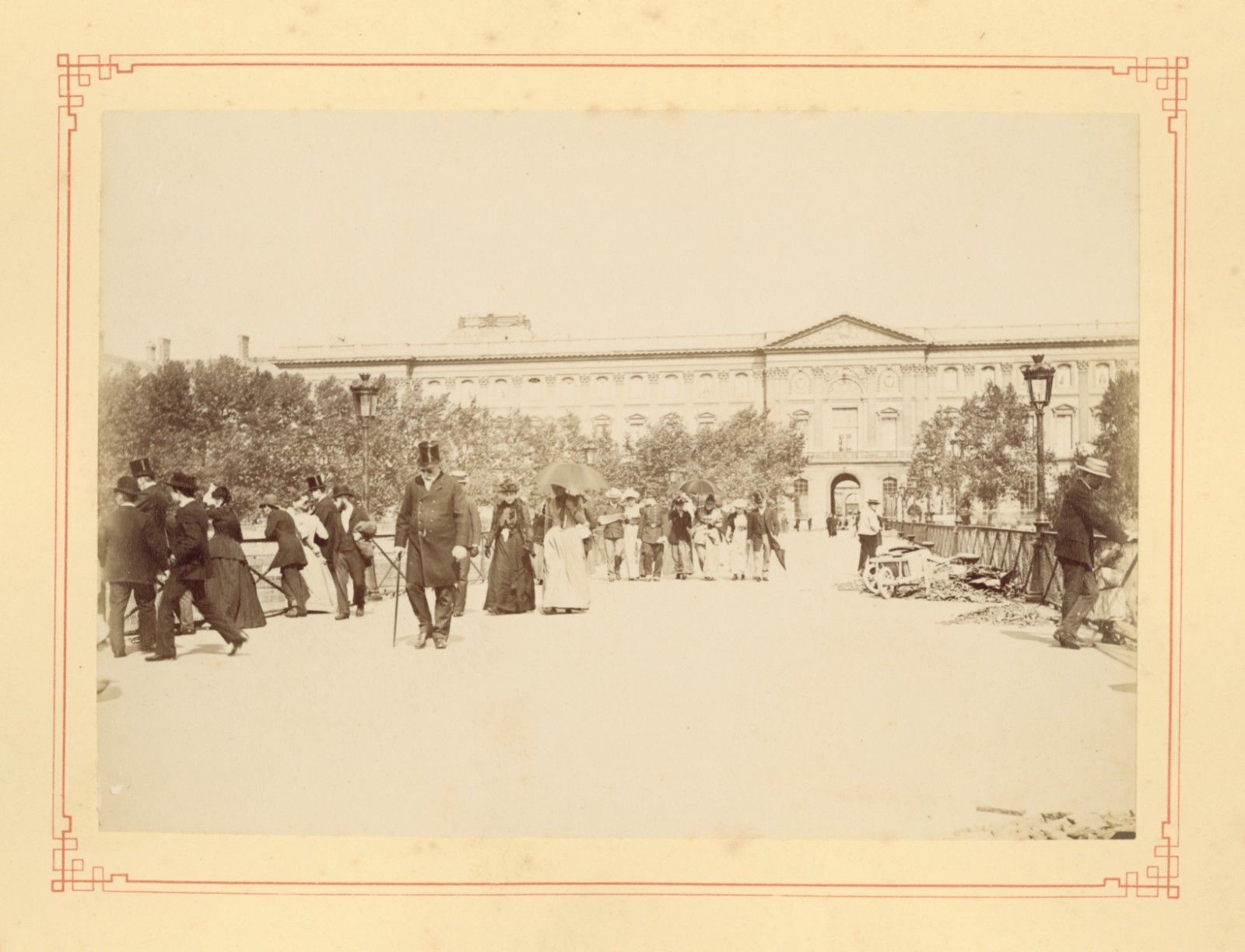 Paris 1890 1900 Photographie ancienne monument scène animée Tirage albumine 2