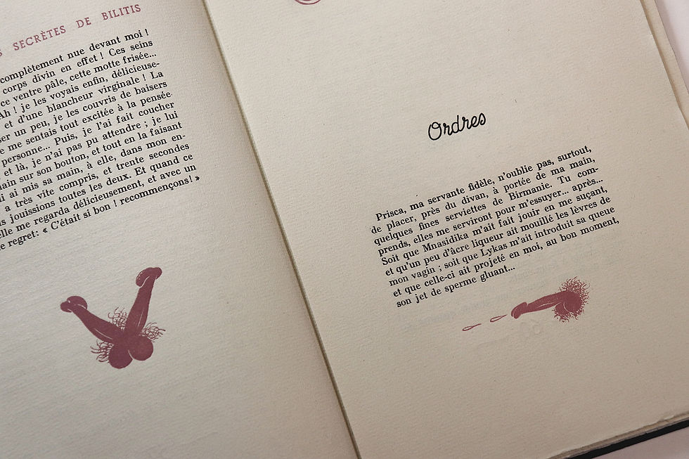 Miniature : Les Chansons secrètes de Bilitis (1946). Très bel illustré érotique clandestin