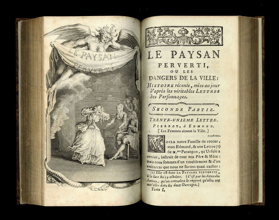 Miniature : Le Paysan perverti et La Paysanne pervertie par Rétif de la Bretonne [Restif]