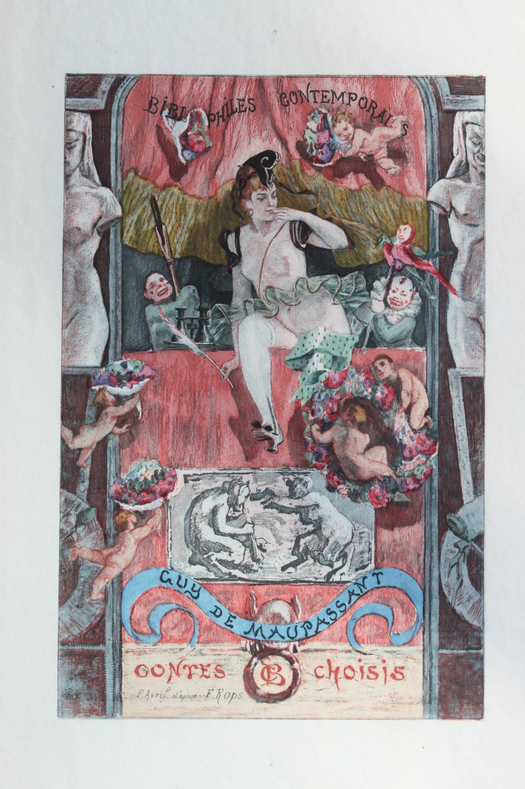 Félicien Rops Contes Choisis de Guy de Maupassant Gravure Paul Avril