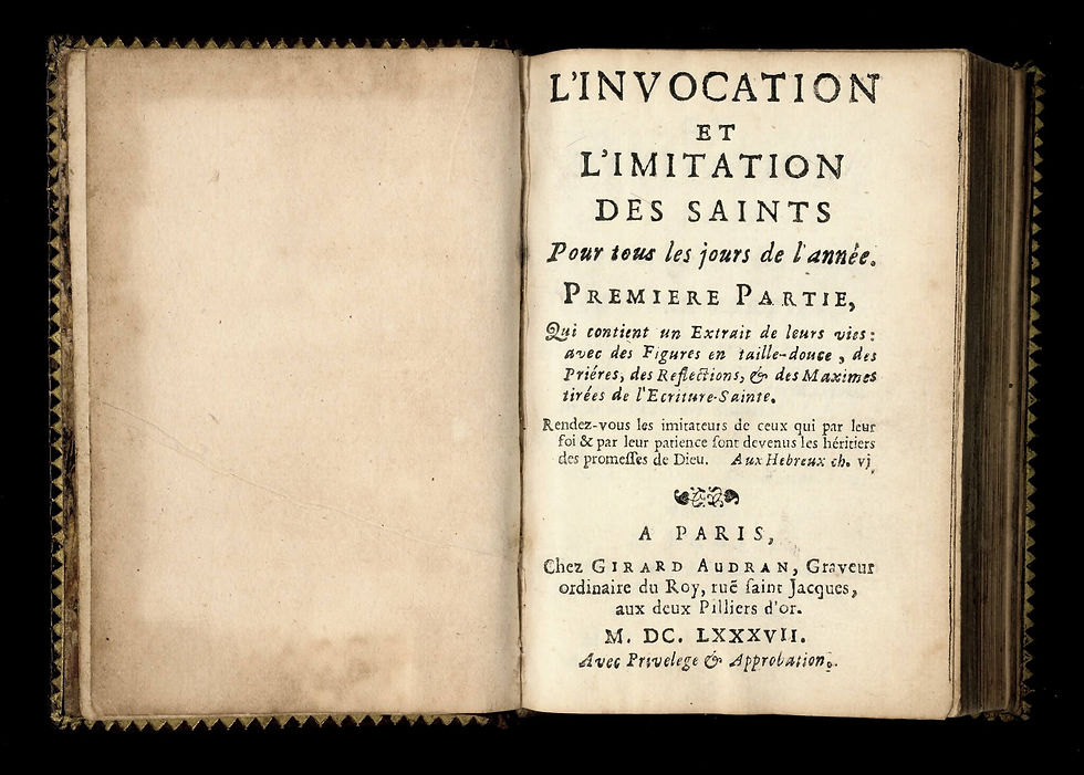 Miniature : Sébastien Le Clerc | L'invocation et l'imitation des saints (1687). 370 figures