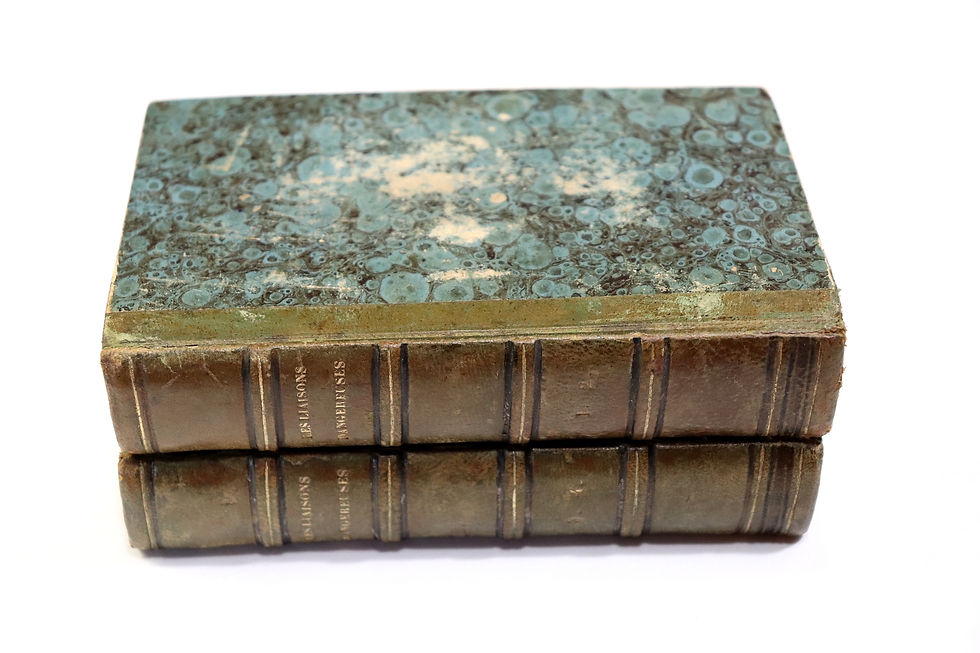 Miniature : Choderlos de Laclos. Les Liaisons dangereuses. 4 parties en 2 vol. petit in-12.