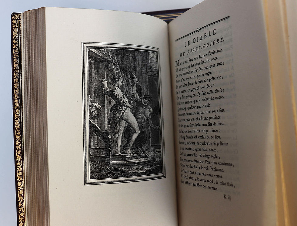 Miniature : Jean de La Fontaine. Contes et Nouvelles en vers (1762). Réimpression de luxe.