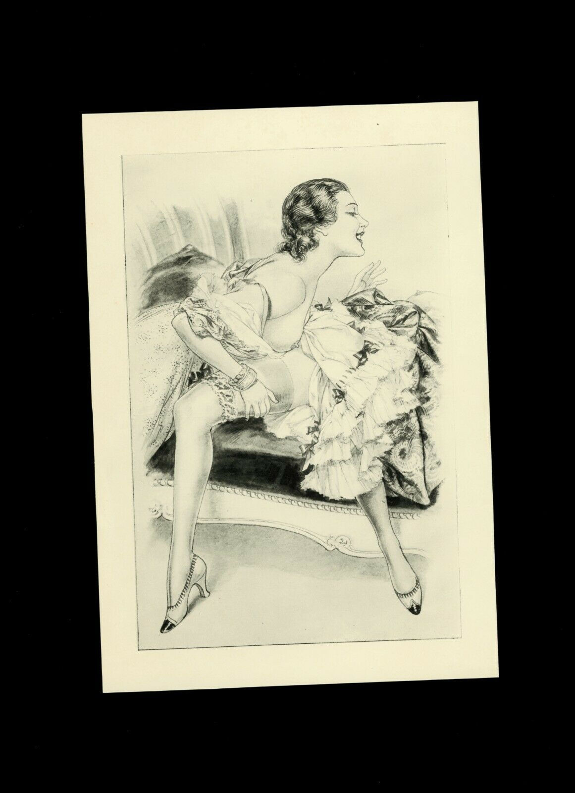 1936 Herrick Chéri Hérouard illustration héliogravure Fouet Fessée bdsm curiosa