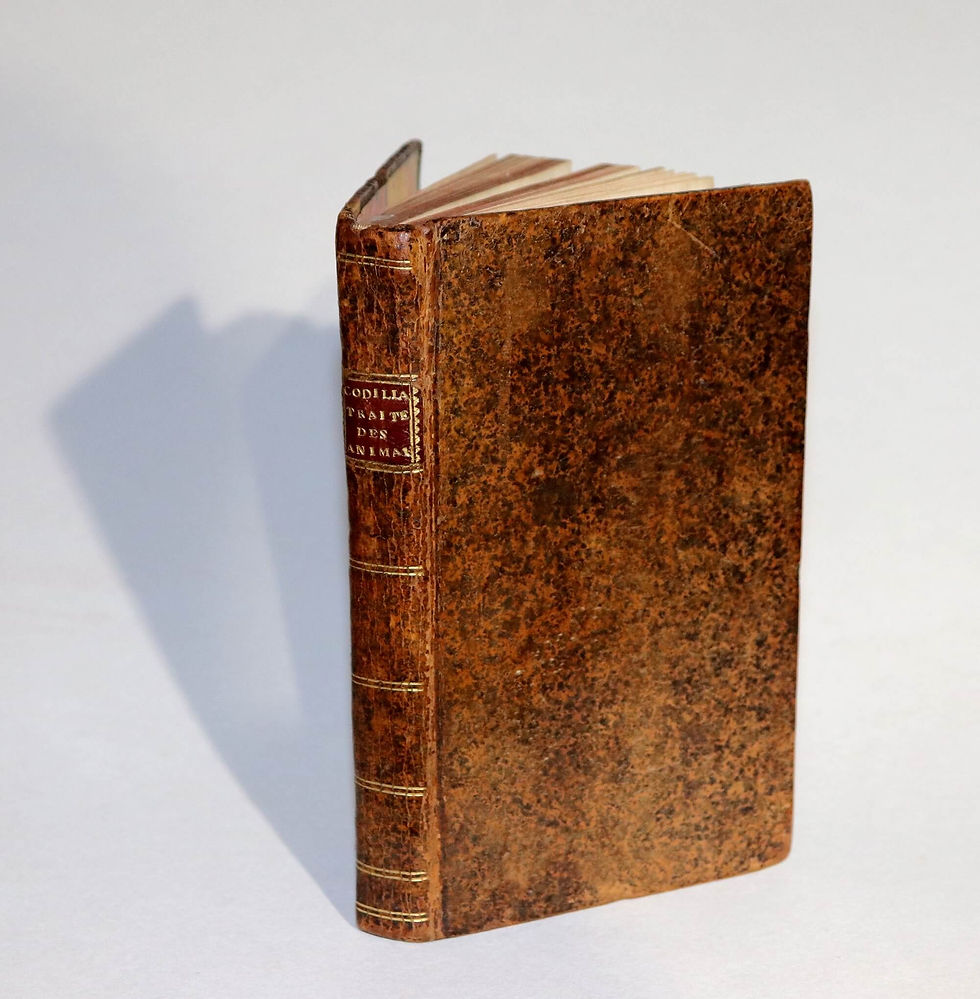Condillac | Traité des Animaux (1755) | Edition originale | Bel exemplaire