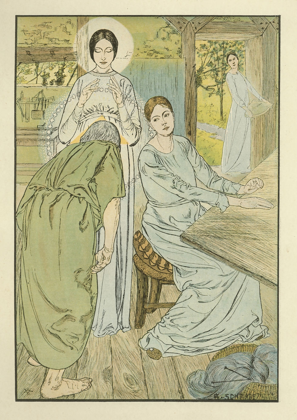 Miniature : 1894 Carloz Schwab Carlos Schwabe Catulle Mendès Évangile de l'enfance de J.-C.