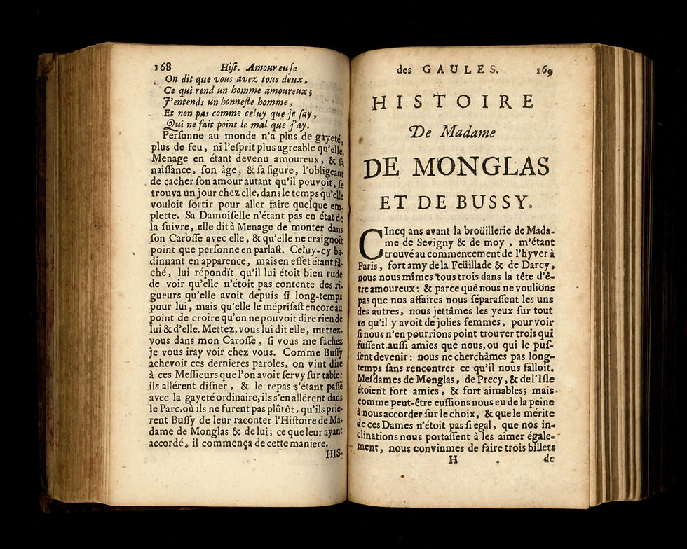 Miniature : BussyRabutin, Amours des Dames illustres 1681 Histoire amoureuse des Gaules 1708