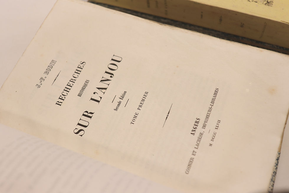 Miniature : J.-F. Bodin. Recherches historiques sur l'Anjou (1847). Seconde édition.
