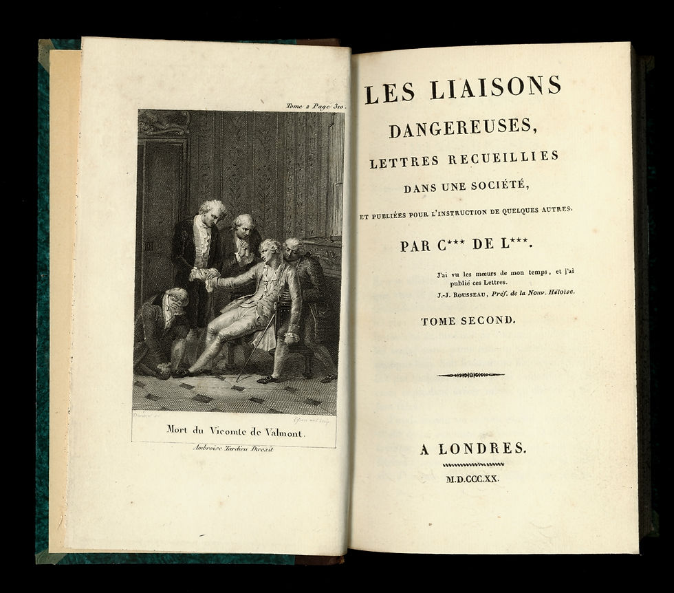 Miniature : Choderlos de Laclos. Les Liaisons dangereuses (1820). Gravures de Devéria