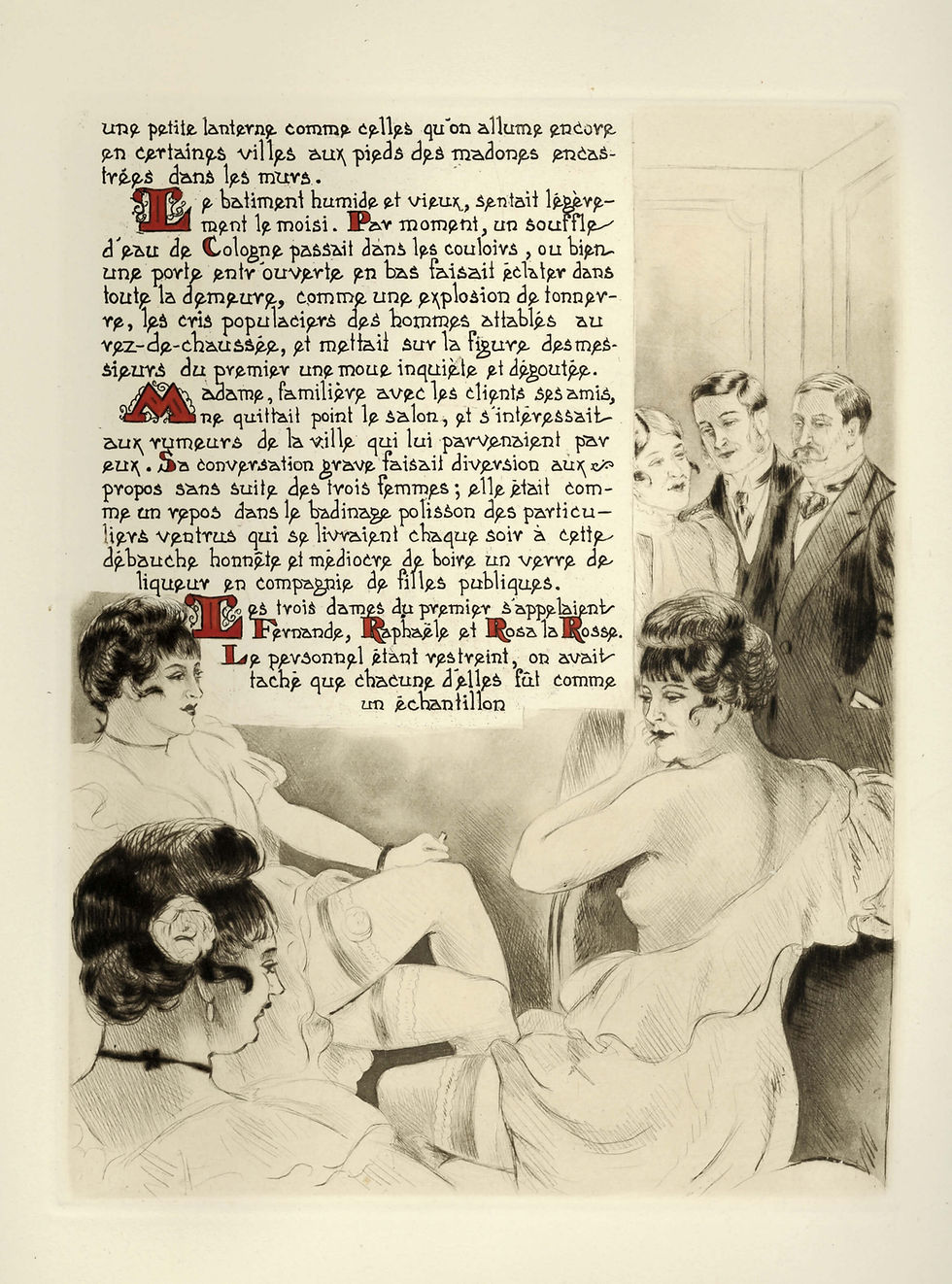 Miniature : Guy de Maupassant. La Maison Tellier, imagée par Léon Courbouleix (1940). 106 ex
