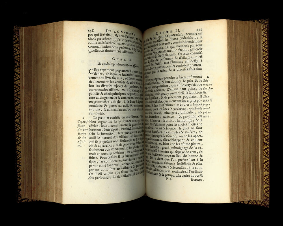 Miniature : Pierre Charron. De la Sagesse (1662). Véritable édition elzévirienne d'Amsterdam