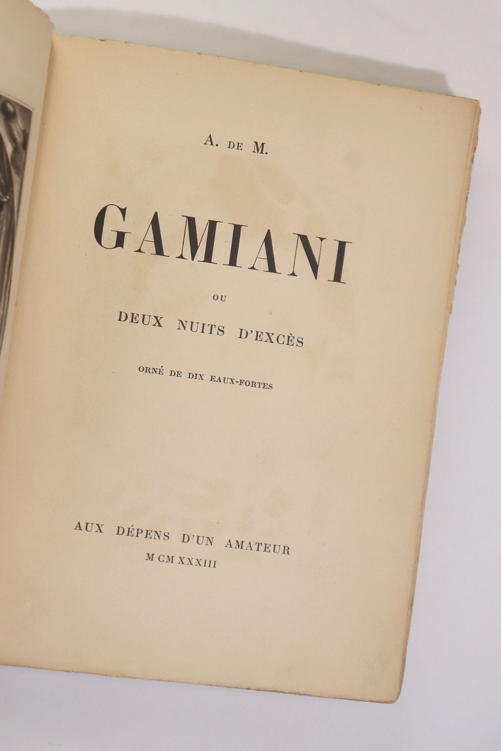 Miniature : Alfred de Musset. Gamiani ou Deux Nuits d'excès (1933). 10 eaux-fortes de Collot