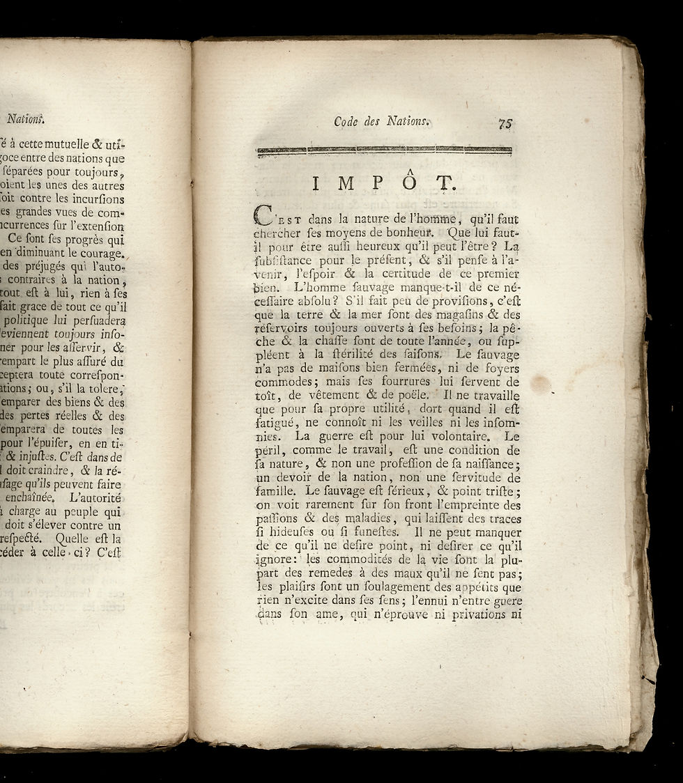 Miniature : 1776 | Code des Nations | Ecole des Physiocrates (entourage de Lemercier)