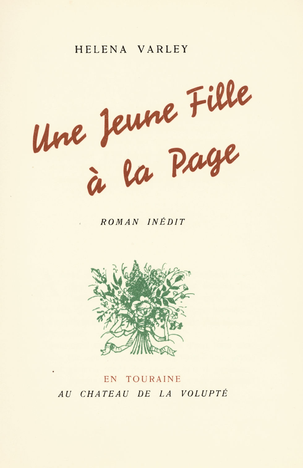 Miniature : Une jeune fille à la page (1937). Très rare premier tirage de ce curiosa. Bécat.