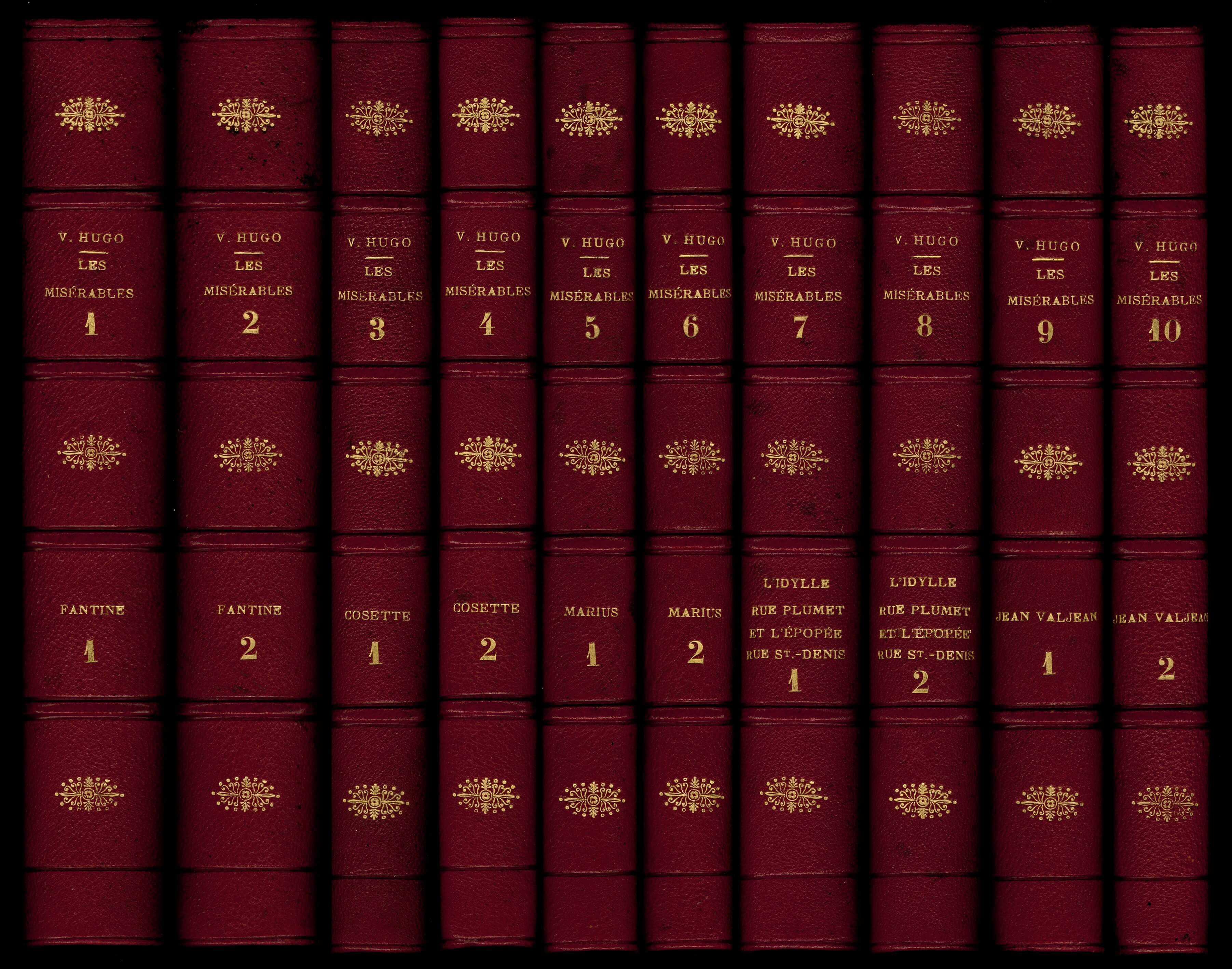 Victor Hugo | Les Misérables (1862) | 10 volumes in-8 en belle reliure d'époque.