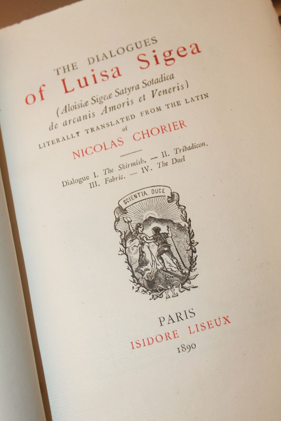 Miniature : The Dialogues of Luisa Sigea (Chorier). Rare édition anglaise vers 1890